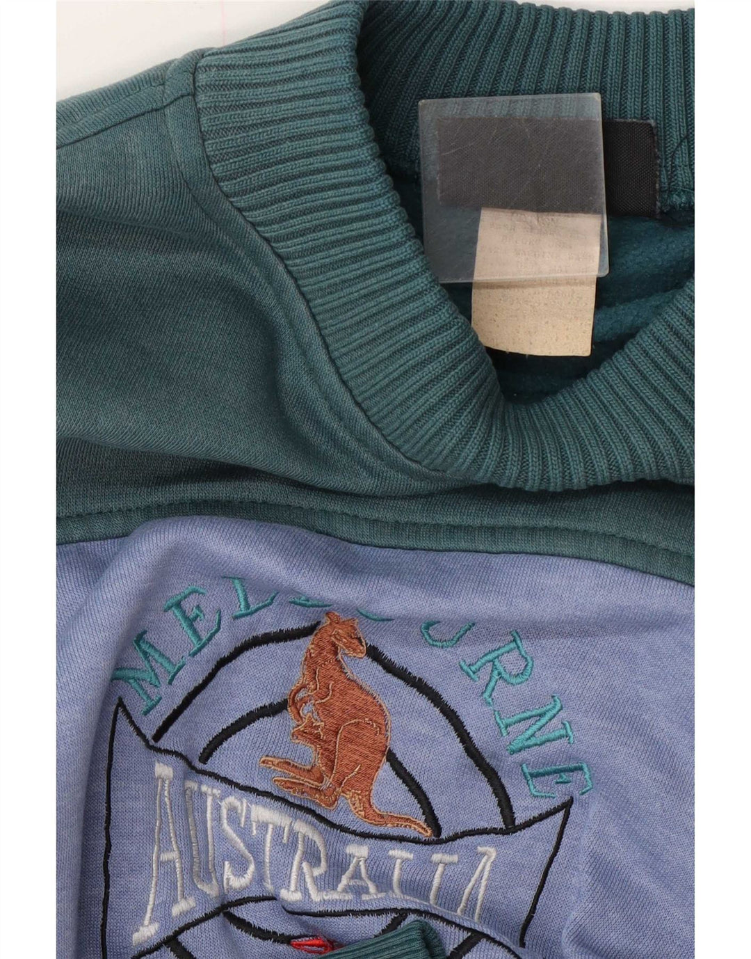 Camisola gráfica masculina vintage XL verde Colourblock poliéster