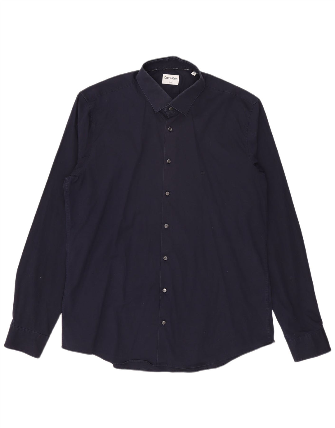 Camisa masculina Calvin Klein Slim Fit tamanho 43 grande azul marinho