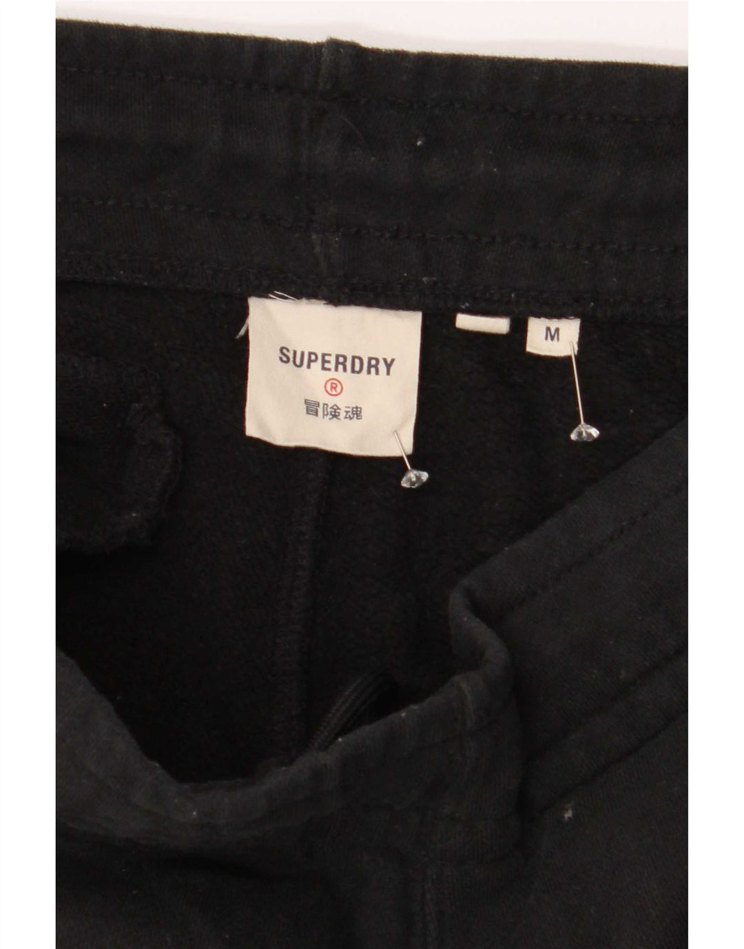 Superdry Mens Calças de treino Joggers Médio Algodão Preto