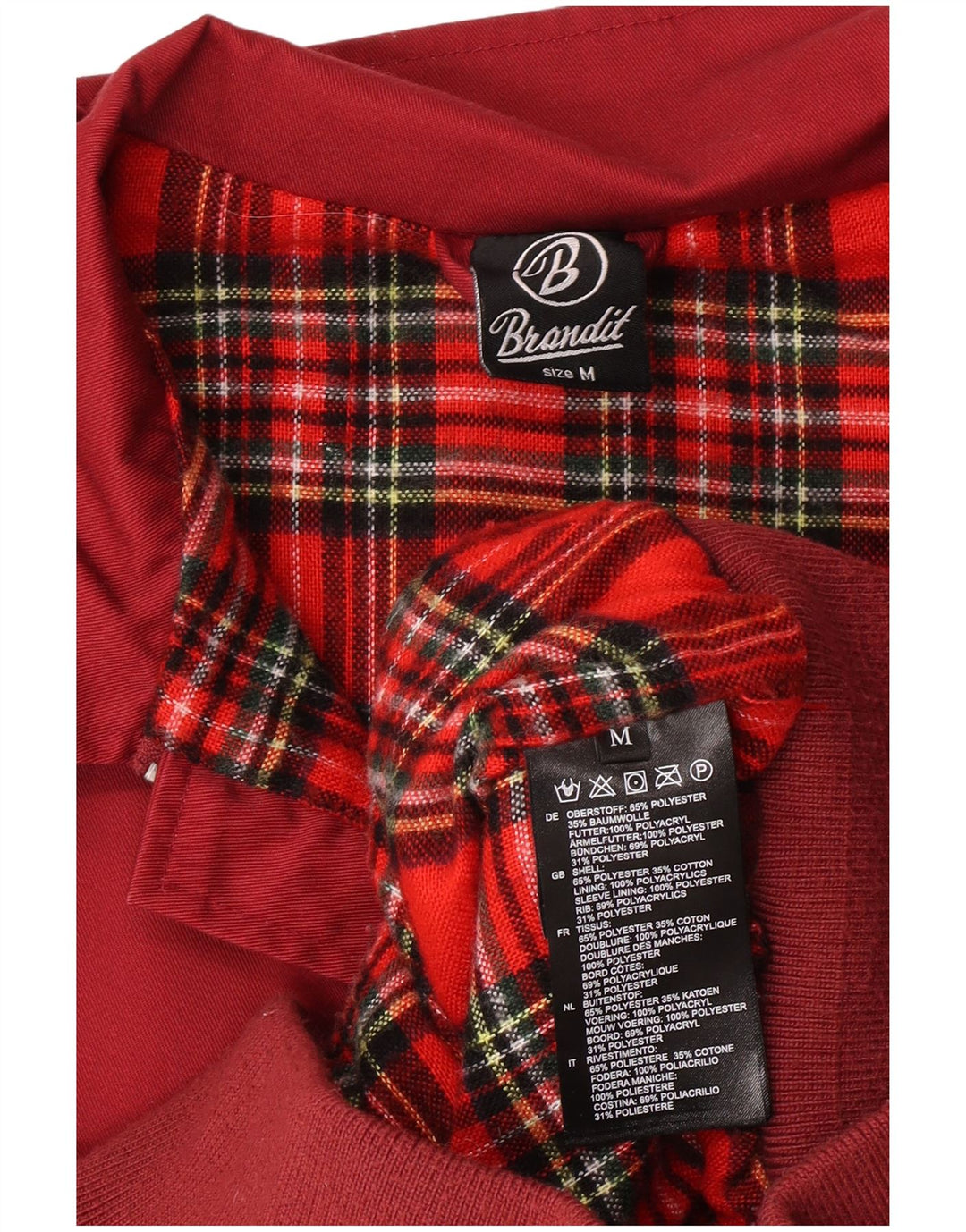 Jaqueta bomber masculina Brandit UK 38 poliéster vermelho médio
