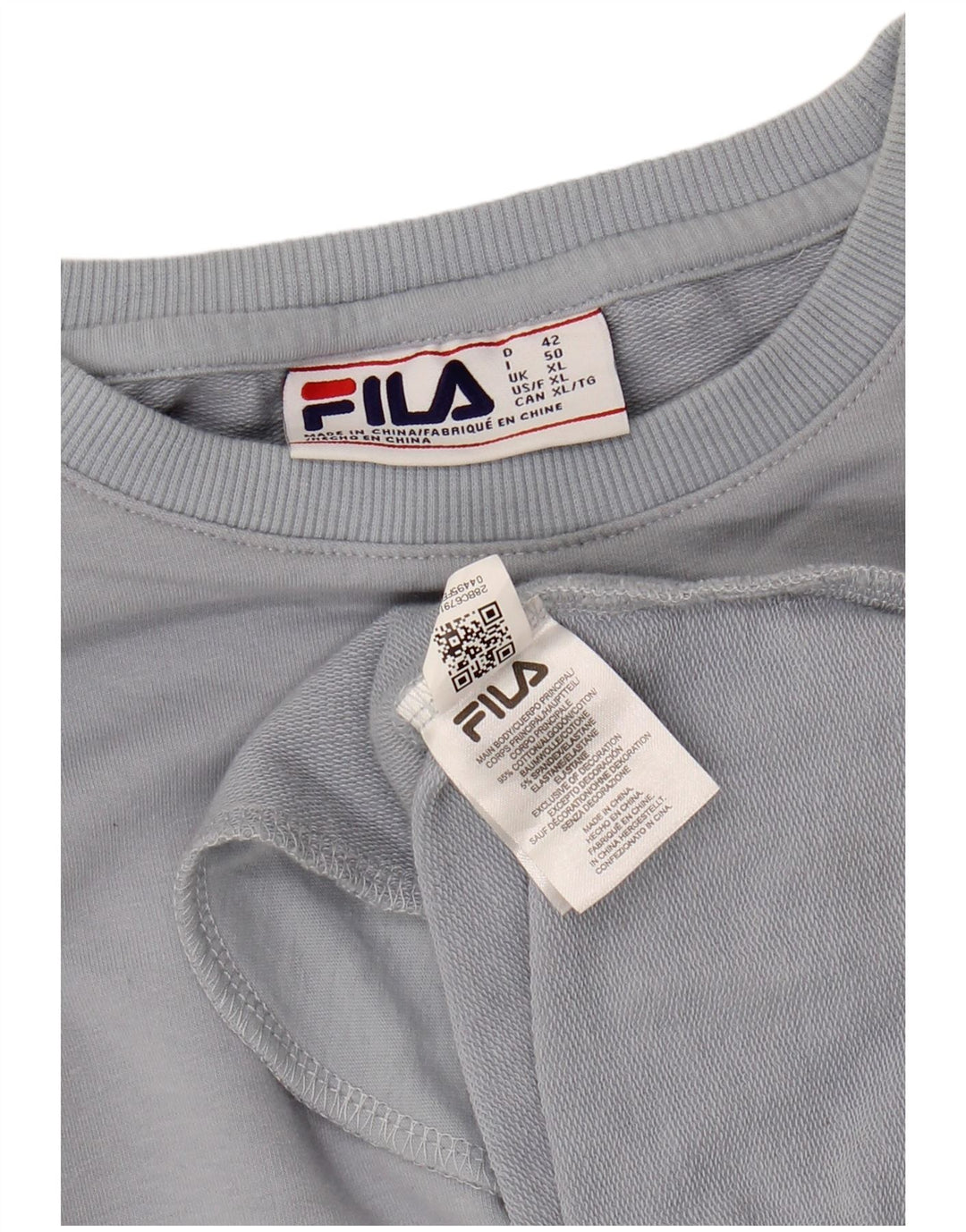 FILA Moletom Masculino Jumper XL Azul Algodão