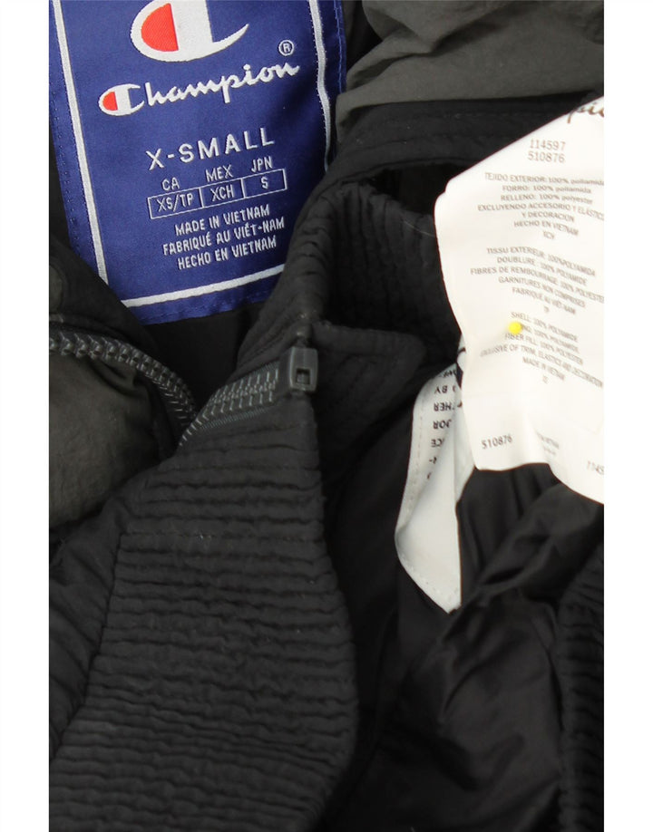 Jaqueta feminina acolchoada com corte solto CHAMPION Reino Unido 6 XS preto colorblock