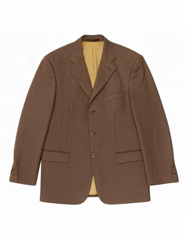 Douglas Jaqueta Blazer Masculina com 3 Botões Reino Unido 42 XL Lã Marrom