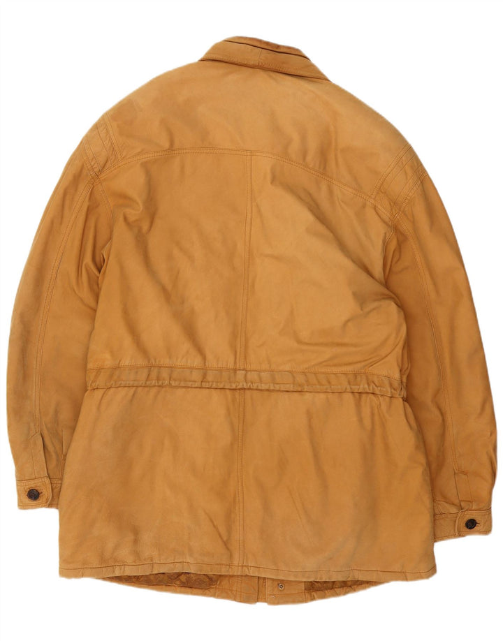 Jaqueta de couro masculina vintage IT 54 2XL bege