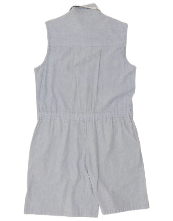 Macacão feminino vintage sem mangas UK 16 grande azul