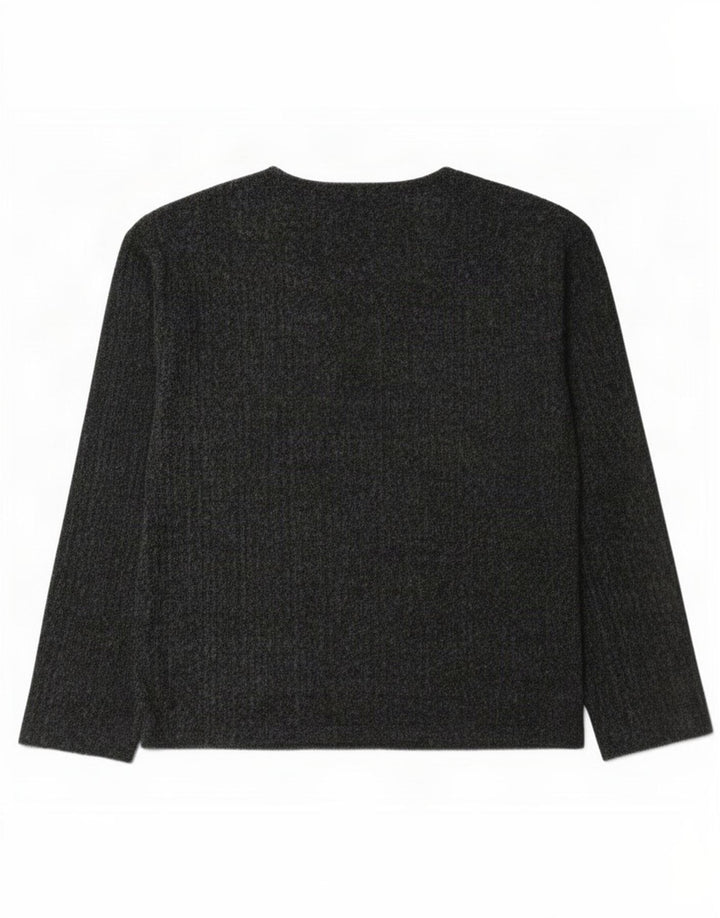 Zara Top feminino oversized manga comprida Reino Unido 10 pequeno cinza