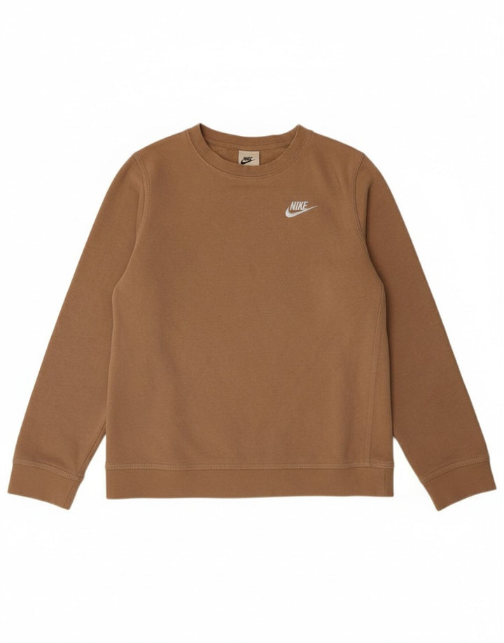 Moletom NIKE Meninos Jumper 12-13 Anos Grande Algodão Marrom