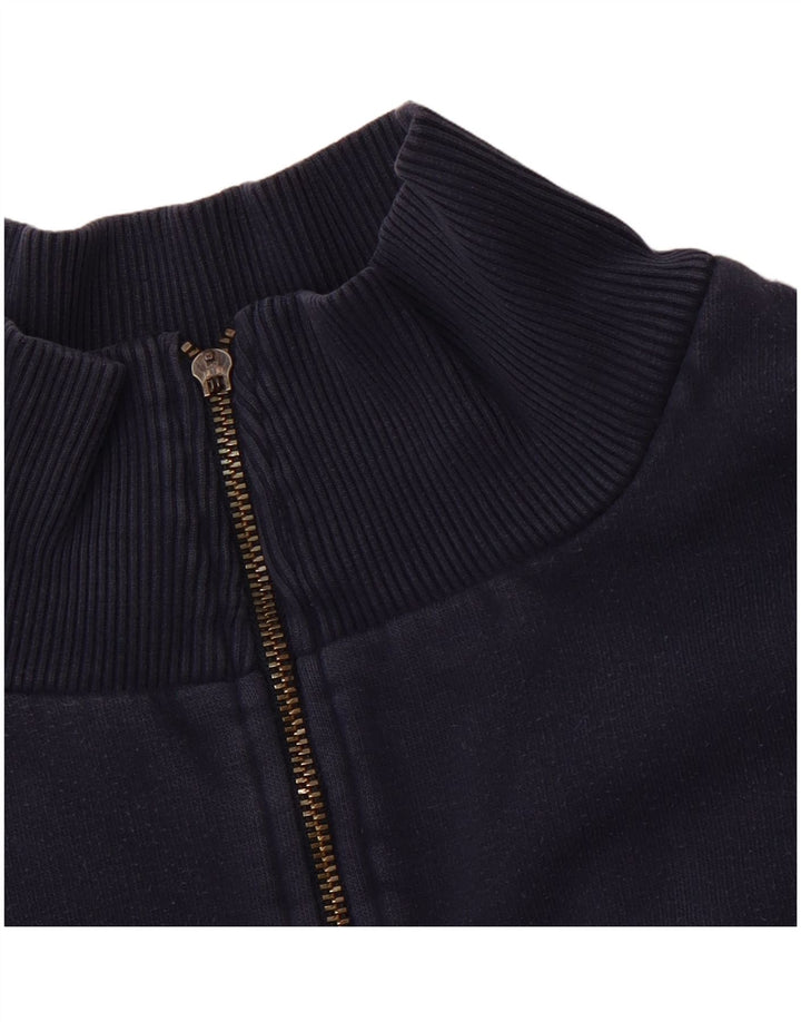 NIKE Masculino Zip Neck Moletom Jumper UK 45/47 XL Azul Marinho Algodão