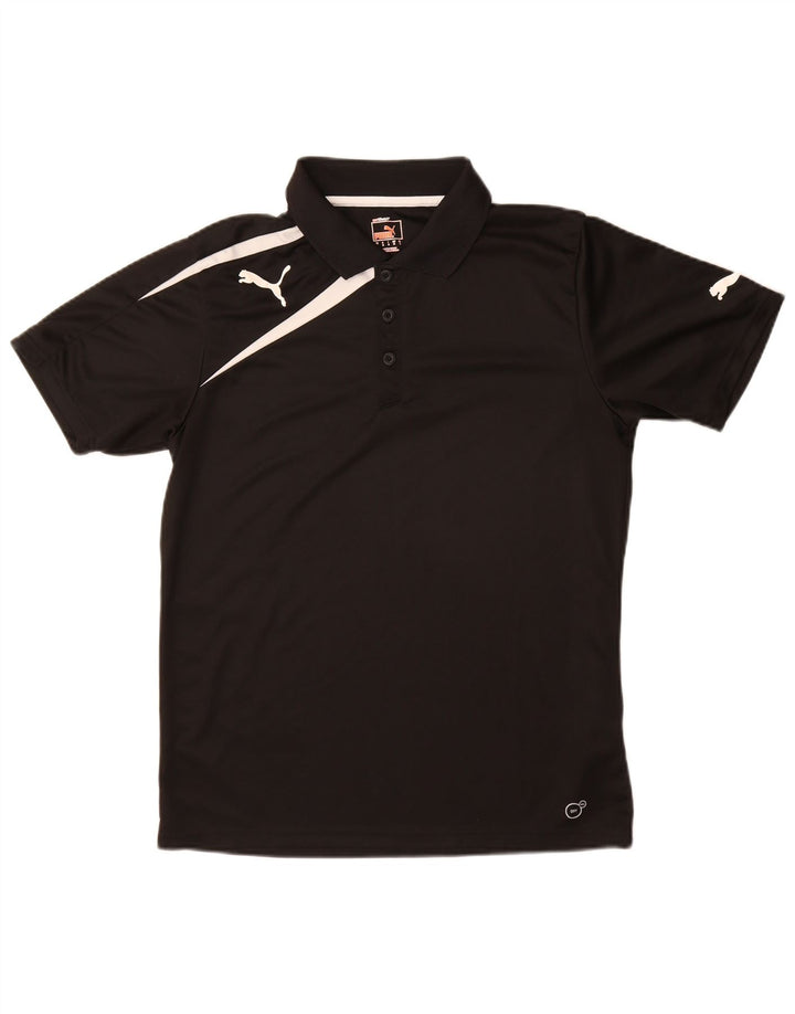 Camisa polo masculina Puma Graphic preto médio bloco colorido