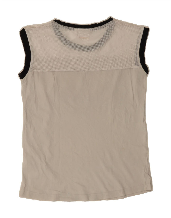 ELLESSE Womens Heritage Graphic Vest Top UK 6 XS White Cotton Vintage Ellesse and Second-Hand Ellesse from Messina Hembry 