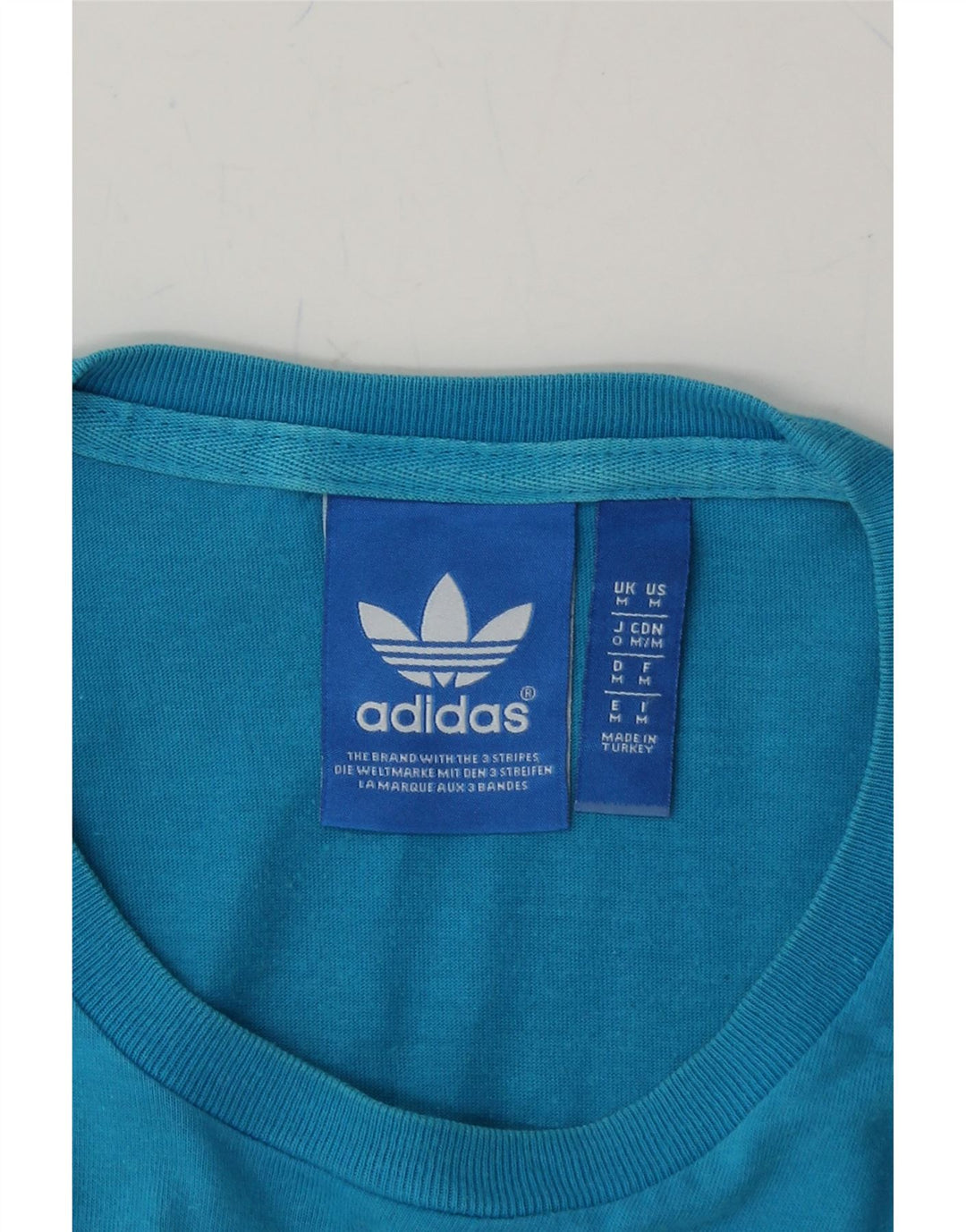 ADIDAS Mens Graphic T-Shirt Top Medium Blue Vintage Adidas and Second-Hand Adidas from Messina Hembry 