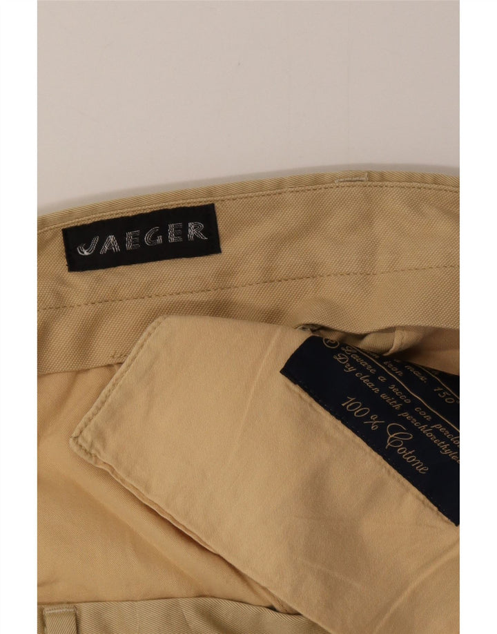 Calça de terno cônico masculino JAEGER W42 L33 algodão bege