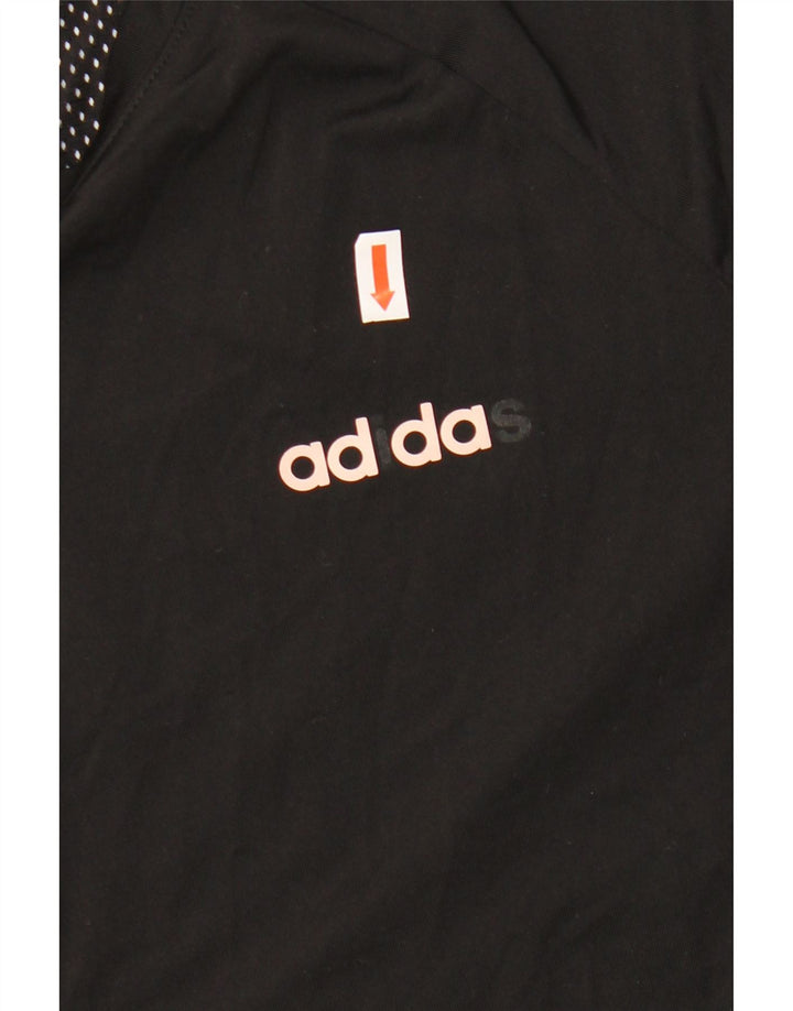 ADIDAS Womens Climalite T-Shirt Top UK 8/10 Pequeno Poliéster Preto