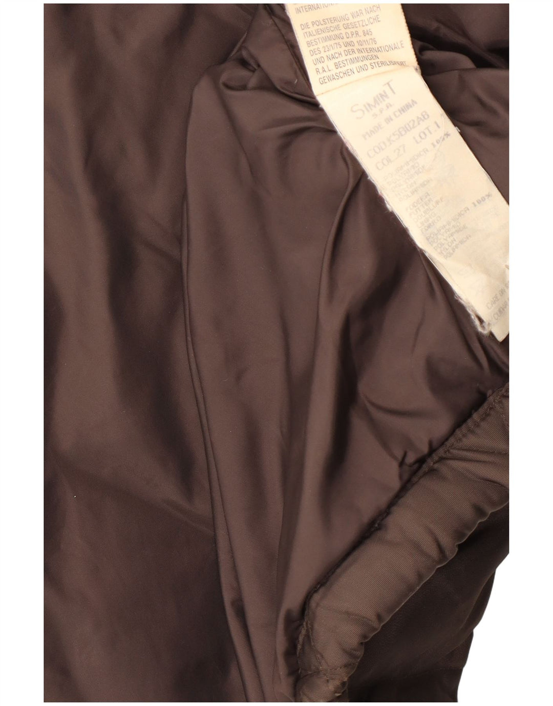Jaqueta feminina acolchoada acolchoada Armani Jeans UK 14 grande marrom poliamida