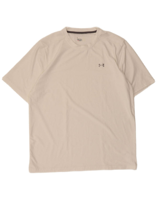 Camiseta masculina Under Armour Heat Gear Regular Fit superior grande poliéster branco