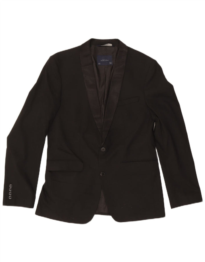 Jaqueta blazer masculina Zara com 2 botões EU 50 médio preto