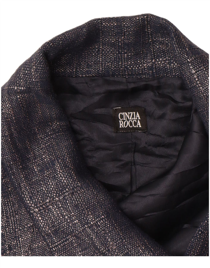 Conjunto feminino CINZIA ROCCA com 1 botão e 2 peças Reino Unido 10 pequeno azul marinho algodão