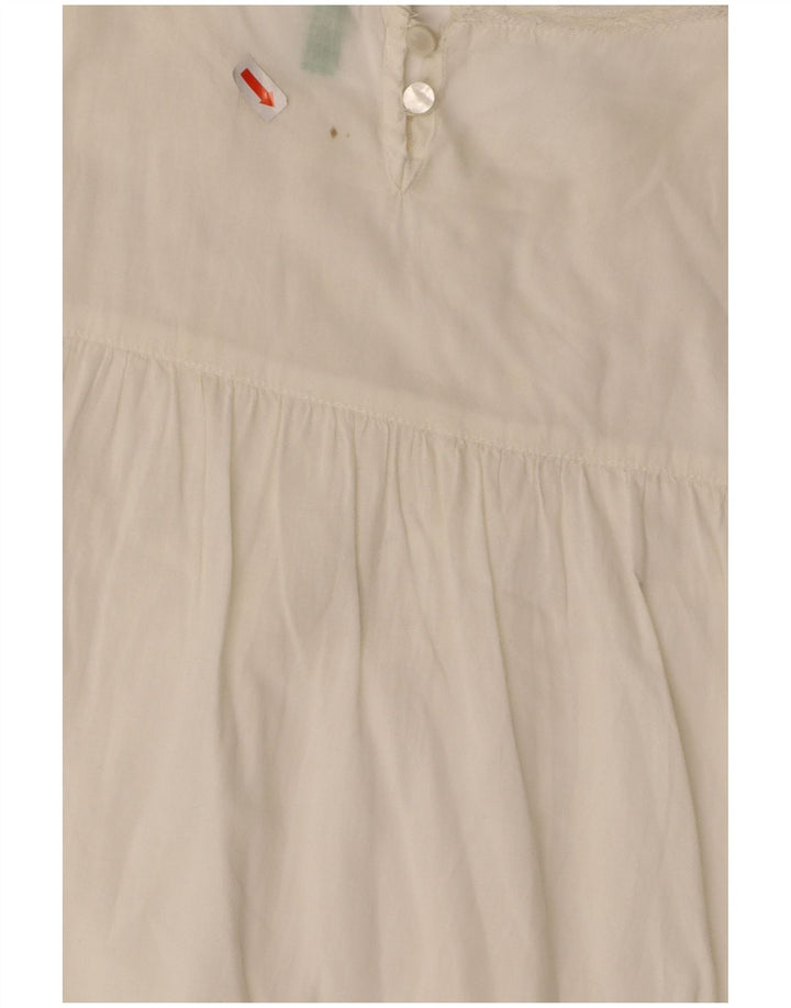 Blusa feminina sem mangas BENETTON UK 14 médio branco