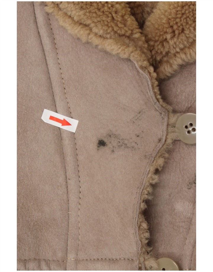 Casaco feminino vintage de shearling IT 42 Shearling bege médio