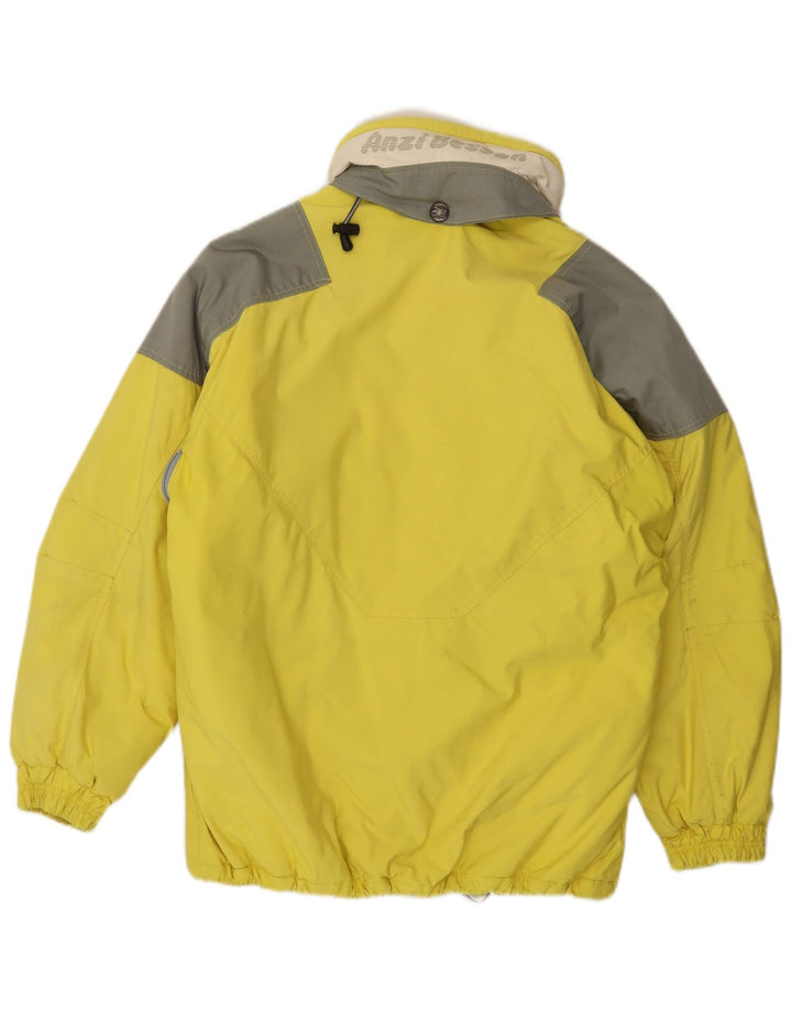 Jaqueta de esqui masculina com capuz gráfico Anzi Besson Reino Unido 38 bloco colorido amarelo médio