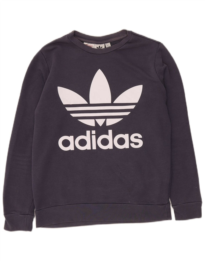 ADIDAS Menino Graphic Sweatshirt Jumper 13-14 Anos Azul Marinho Algodão
