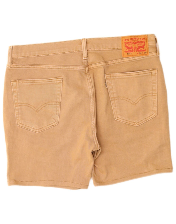 Shorts jeans masculino 514 Levi's W34 grande algodão bege