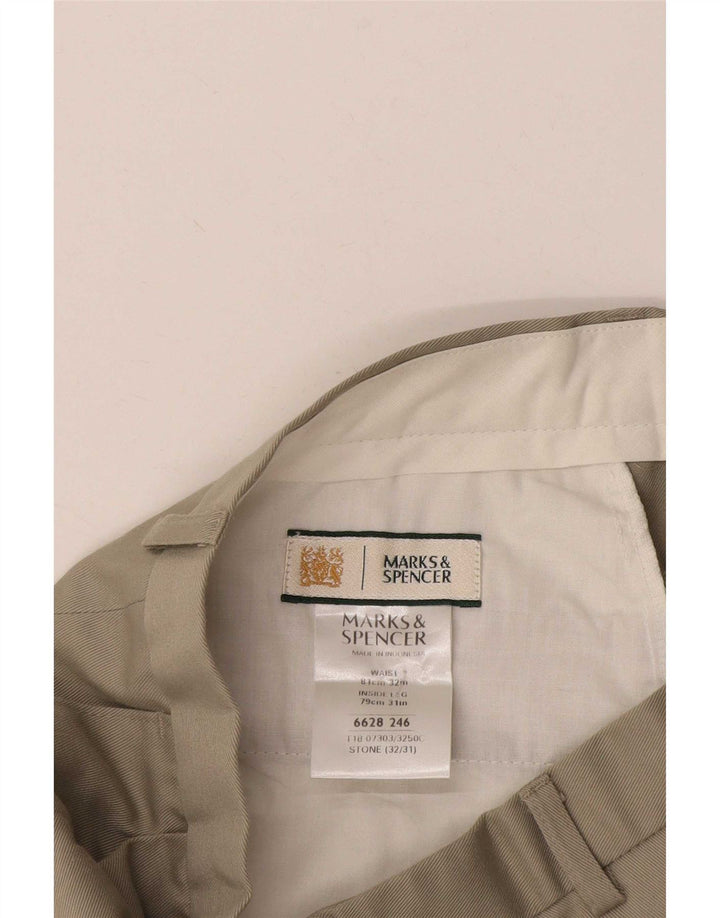 Calça casual masculina Marks & Spencer com pegged W32 L31 poliéster verde