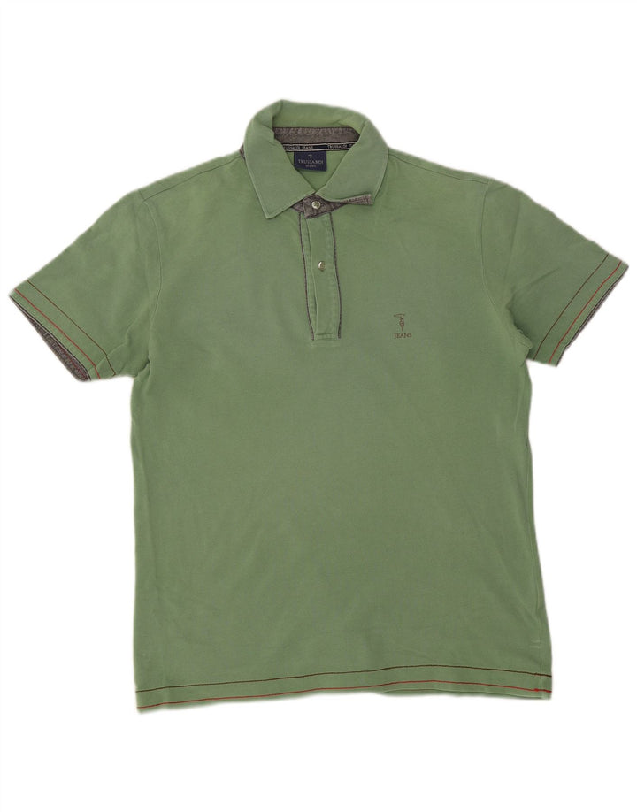 Camisa polo masculina Trussardi Jeans algodão verde médio