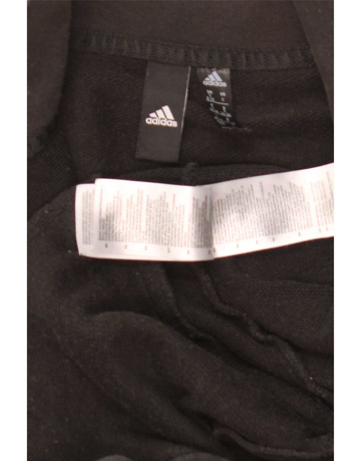 Adidas Womens Tracksuit Top Jacket UK 8/10 Pequeno Algodão Preto