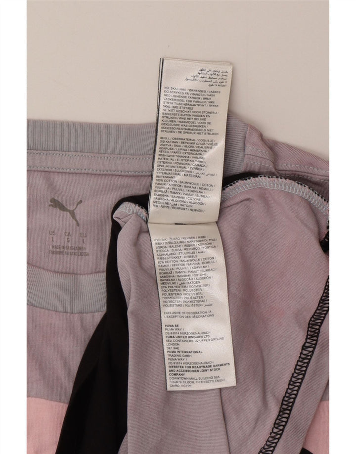 Camiseta masculina PUMA grande algodão colorblock multicolorido