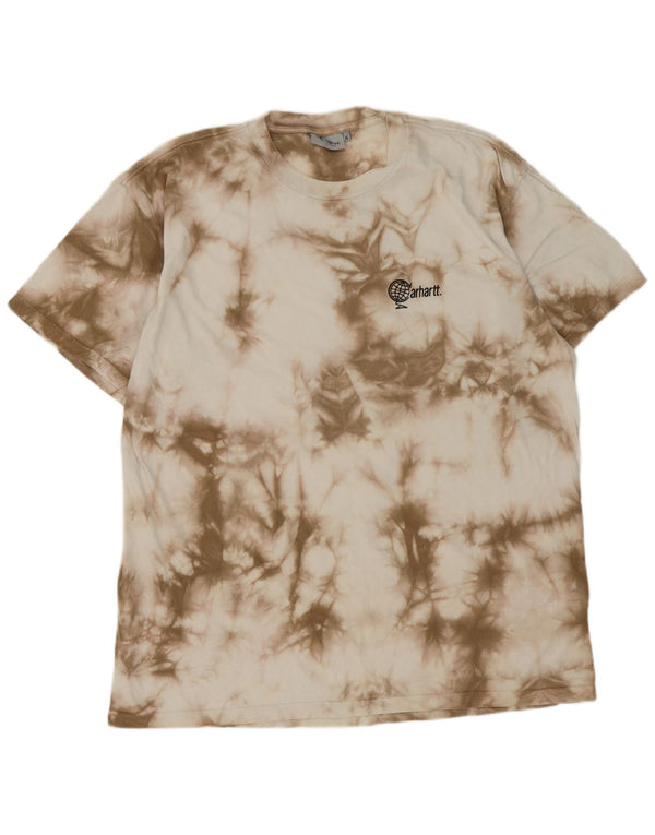 Camiseta masculina Carhartt Top XL Bege Tie Dye Algodão