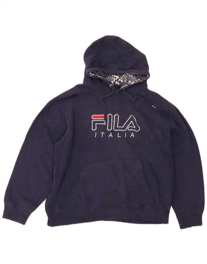 FILA Suéter gráfico masculino com capuz 2XL azul marinho