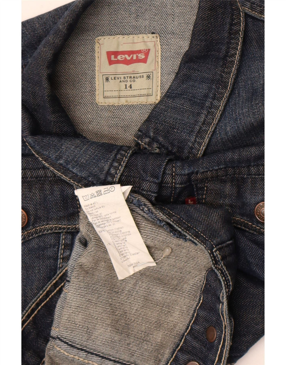 Jaqueta jeans feminina Levi's 13-14 anos azul marinho algodão