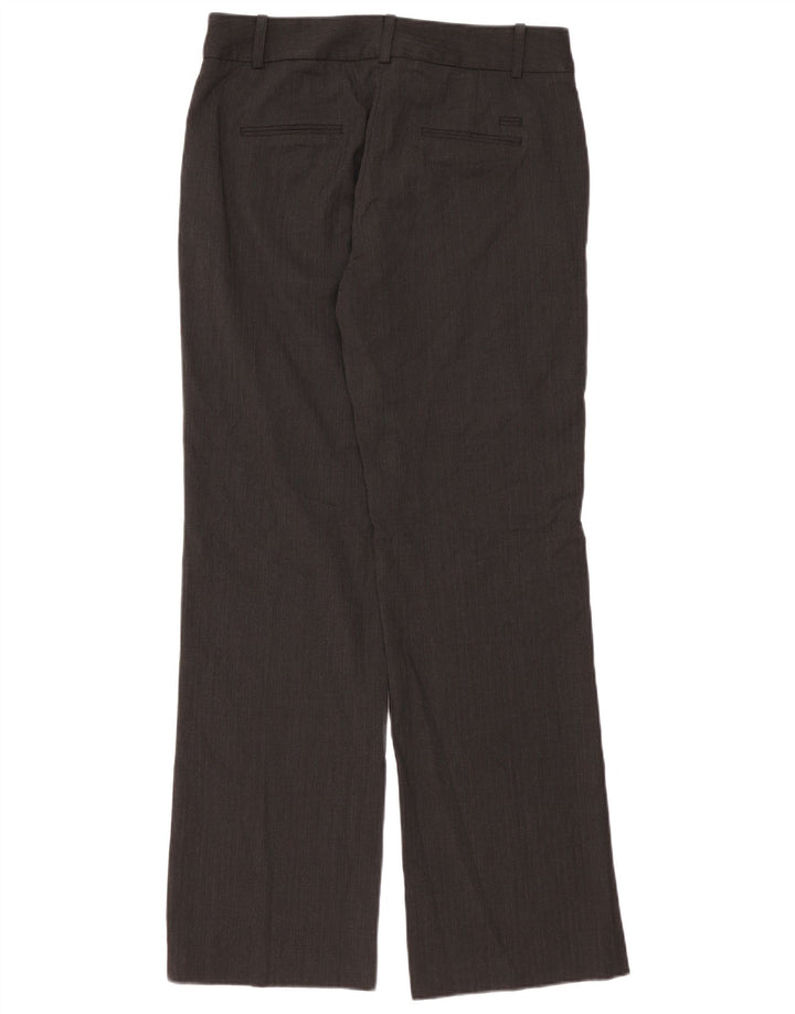 Calça feminina de terno reto JIGSAW UK 12 médio W34 L34 poliéster cinza