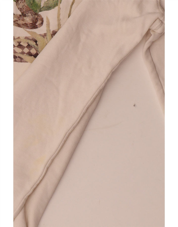 Vans Mens Graphic Moletom Jumper Pequeno Algodão Branco