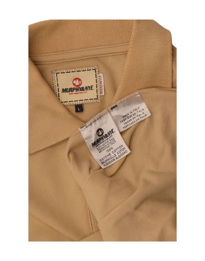 Camisa polo masculina Murphy & Nye regular fit grande algodão bege