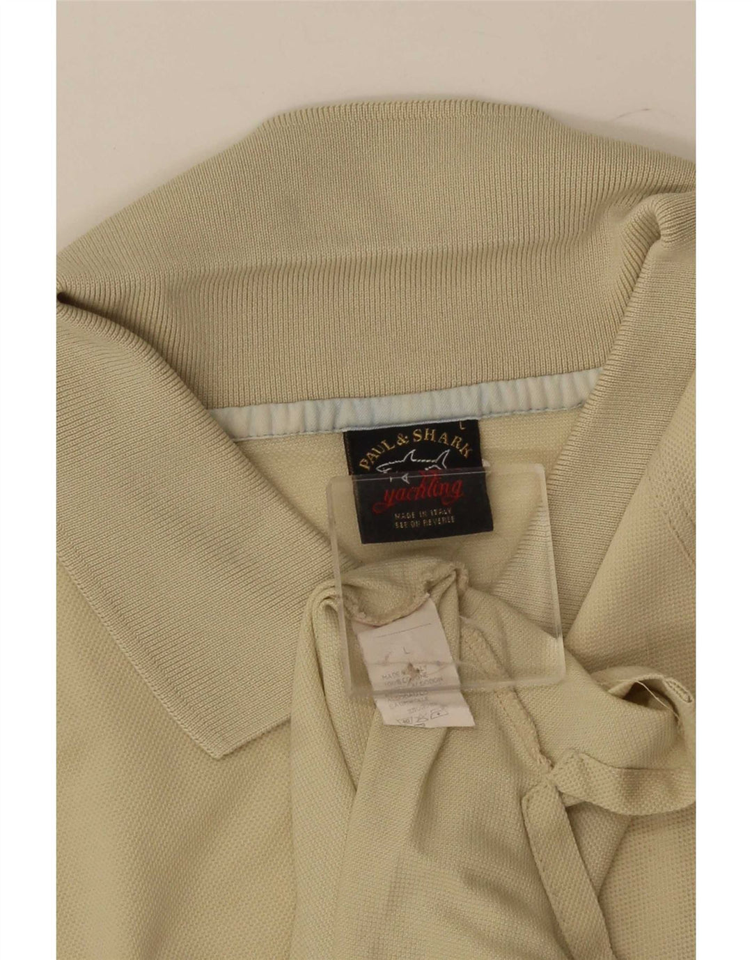 Camisa polo masculina Paul & Shark grande algodão bege
