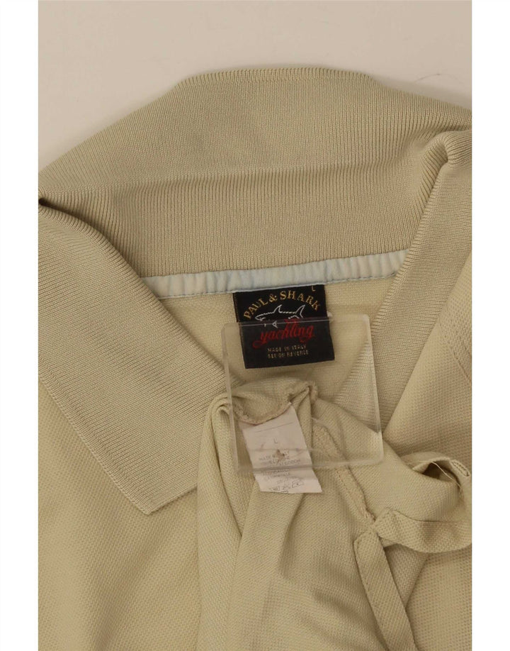 Camisa polo masculina Paul & Shark grande algodão bege