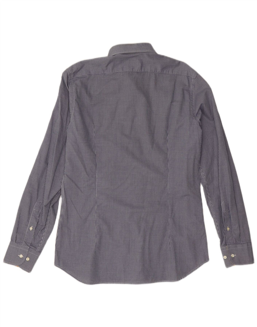 Camisa masculina ALVIERO MARTINI tamanho 16 41 grande algodão guingão azul marinho