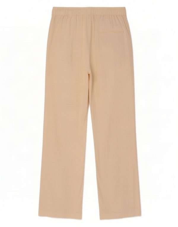 Zara Calça feminina casual de perna larga pequena W26 L27 bege