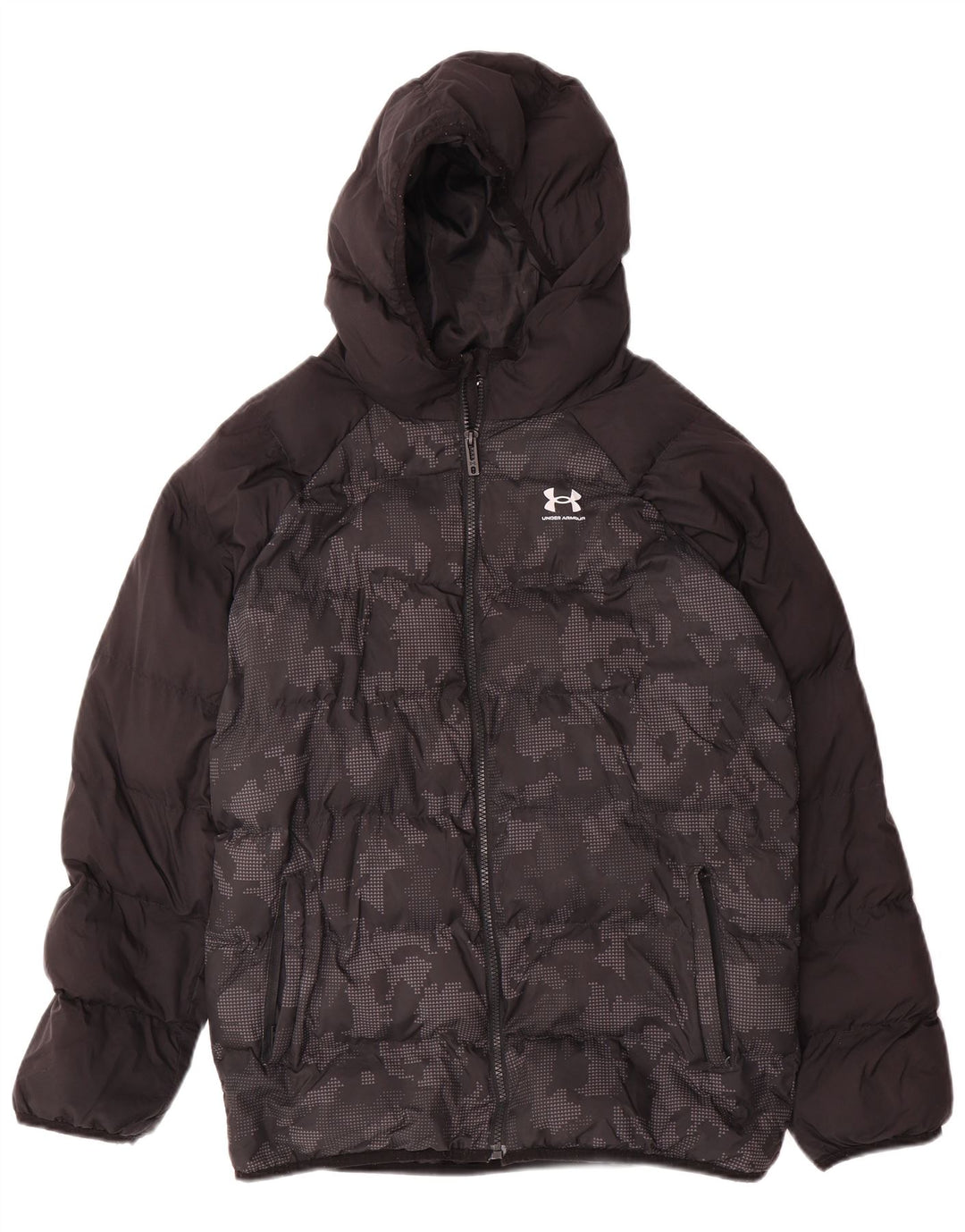 Jaqueta acolchoada com capuz para meninos Under Armour 13-14 anos camuflagem preta