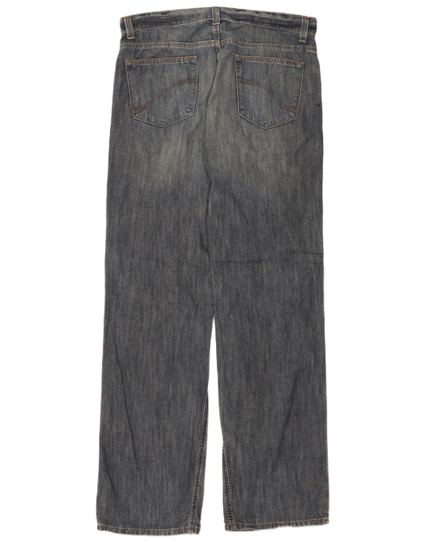 Calça jeans reta masculina Dkny W34 L34 azul algodão