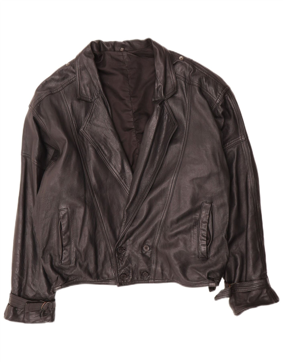 Jaqueta masculina de couro C&A folgada EU 50 grande couro preto