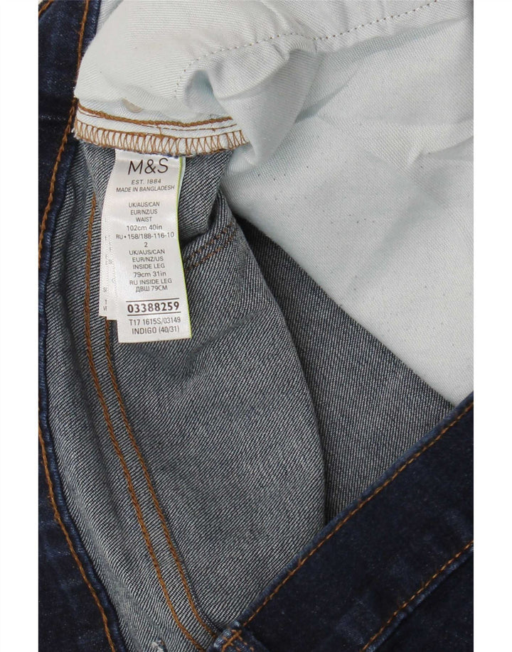 Marks & Spencer Mens Slim Jeans W40 L31 Azul Marinho Algodão