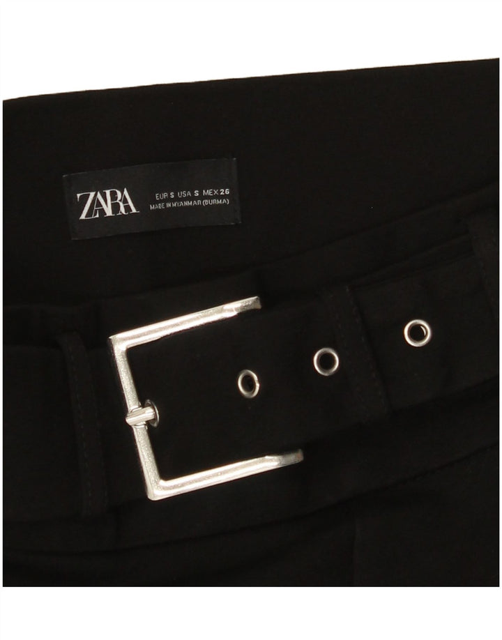 ZARA Calça Chino Feminina Slim Pequena W26 L27 Preta