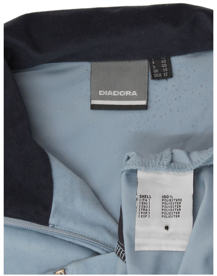 Diadora Womens Tracksuit Top Jacket UK 14 Grande Azul Colourblock Poliéster