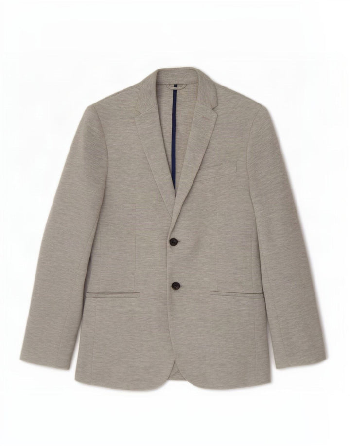 Jaqueta blazer masculina Zara com 2 botões UK 36 pequena cinza manchada