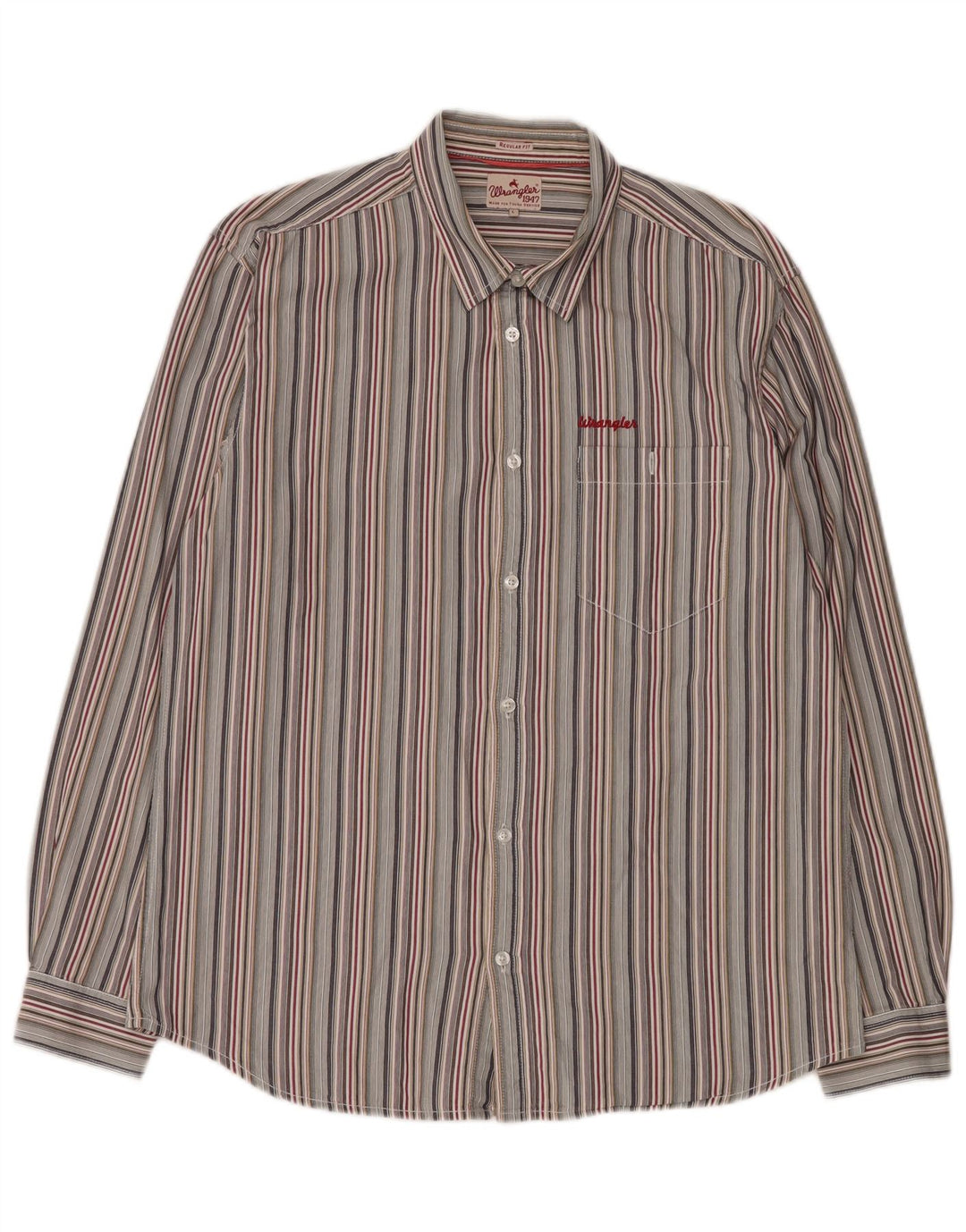 Camisa masculina Wrangler grande algodão listrado multicolorido