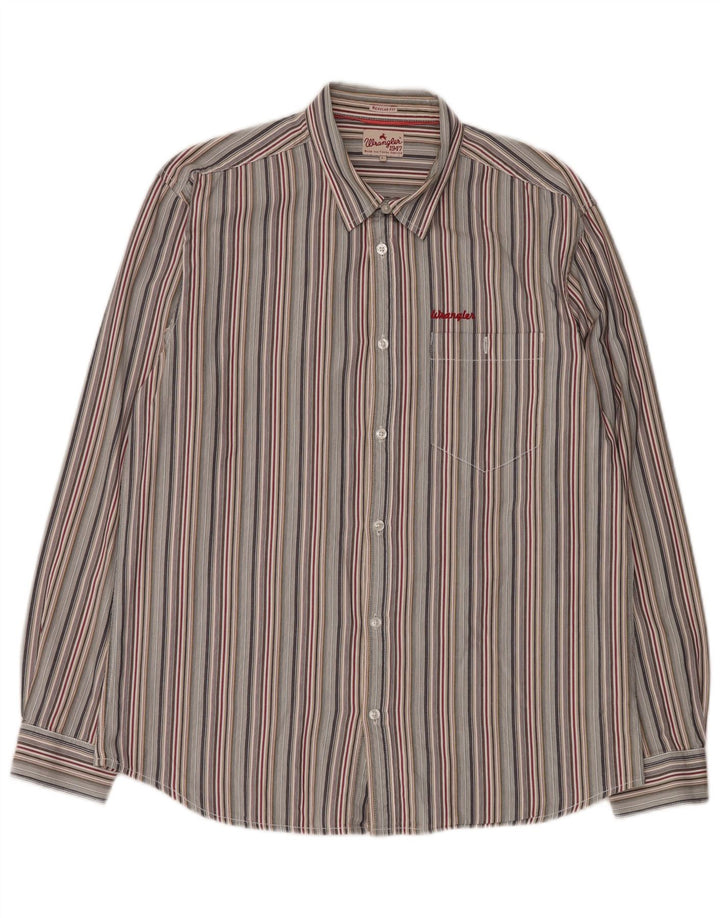 Camisa masculina Wrangler grande algodão listrado multicolorido
