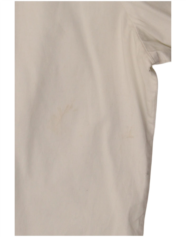 Camisa feminina de manga curta BENETTON UK 16 grande algodão branco